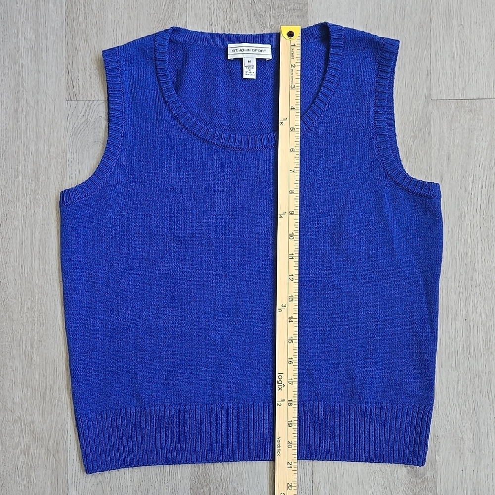 ST. JOHN Tank Top Wool Blend Knit Sleeveless Sweater Vest Pullover Size M - Picture 9 of 12
